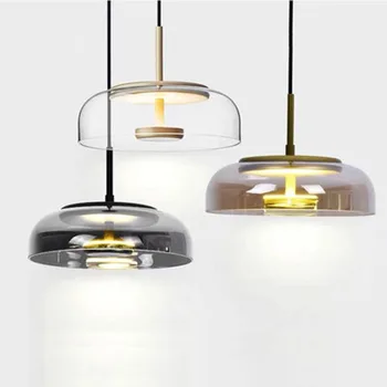 

Pendant Light Restaurant Modern Smoke Color Glass Hanging Lamp For Kitchen Lustre Living Room LED Decoration Lighting Fixture