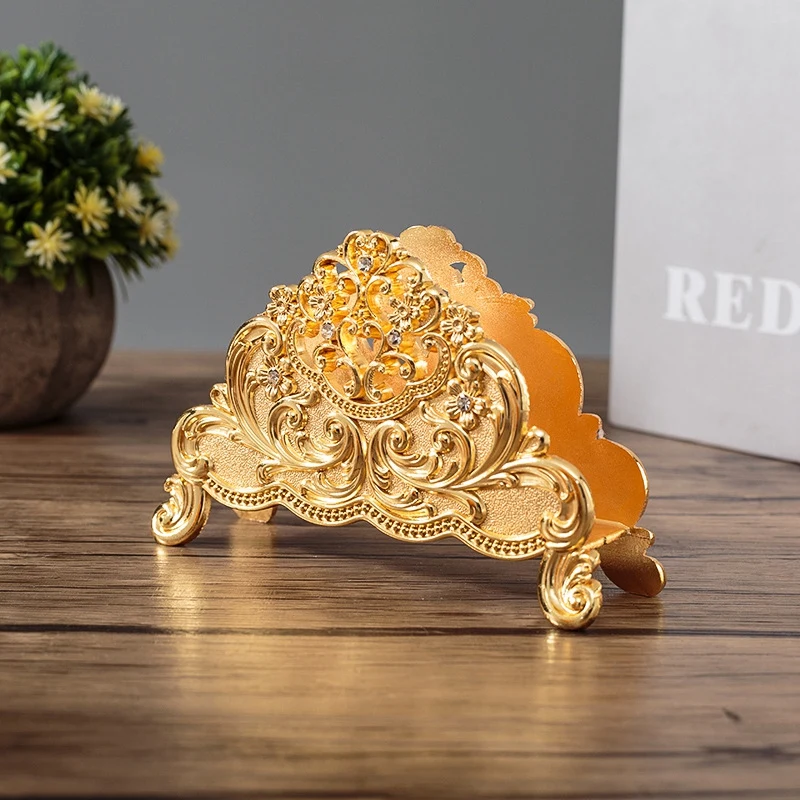 

Europe Style Table Tissue Holder Napkin Rack Stand Metal Art Craft Home Decoration Hotel Restaurant Desktop Cafe Ornaments Gift