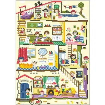 

happy family patterns Counted Cross Stitch 11CT DIY wholesale Chinese Cross Stitch Kits Embroidery Needlework Sets home decor