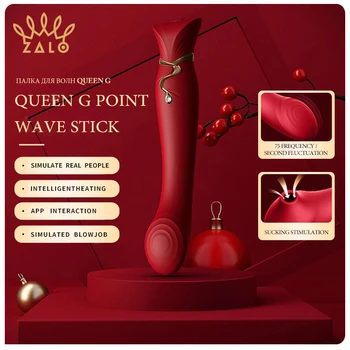 ZALO Queen G point vibrator dildo silicone magic wand woman sex toy sucking clitoris stimulation vibrator mobile phone control