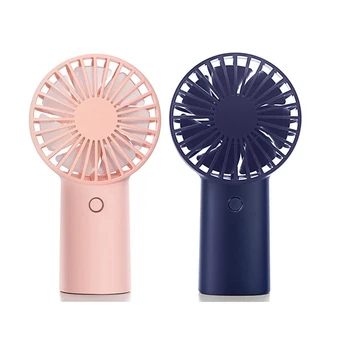 

2 Set 4000Mah Rechargeable Usb Handheld Mini Fan Silent Air Cooler Portable Desk Fans for Home Blue & Pink