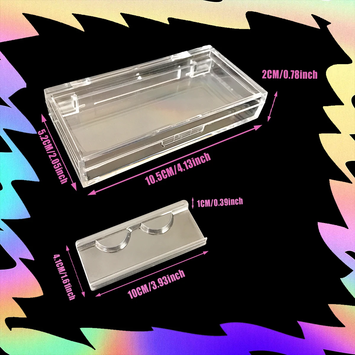 Custom Eyelash Boxes Logo Package Acrylic Rectangle MInk Lashes Case With Tray Wholesale For Business  5D Lash Packaging 6