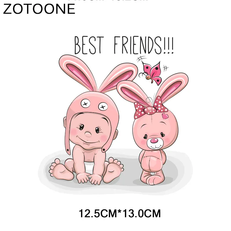ZOTOONE милый кролик, медведь, сердце, нашивка, животное, наклейка, железная наклейка для одежды, футболки, аксессуары, аппликация, сделай сам, теплопередача G