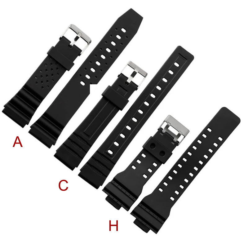 Ремешок для часов из силиконовой резины 16 мм ремешок casio мужчин и женщин мужские