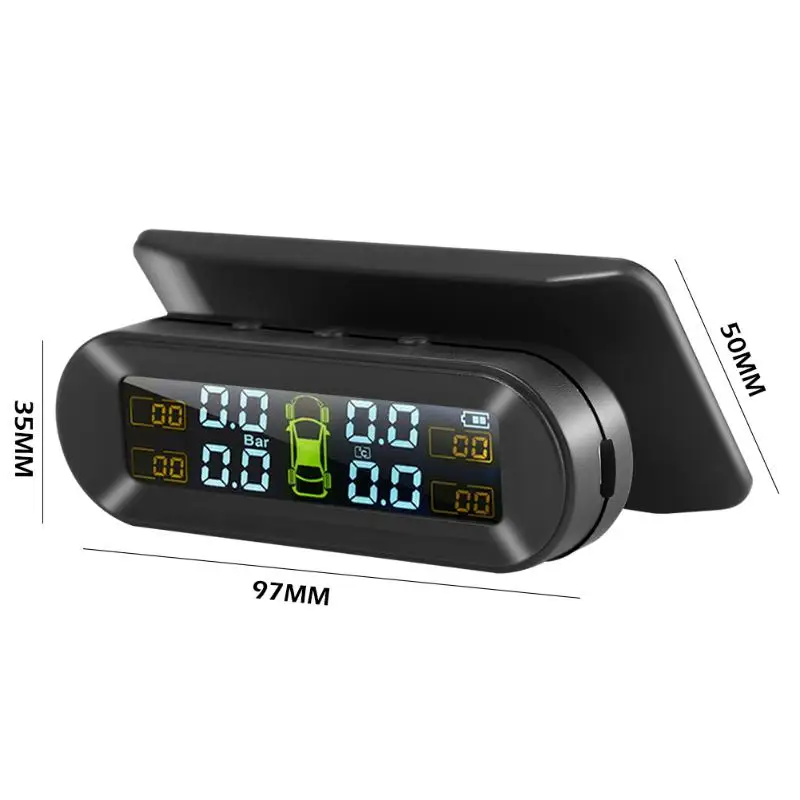 T05 автомобиль TPMS солнечная+ usb зарядка Авто контроль давления в шинах сигнализация температуры с 4 датчиками