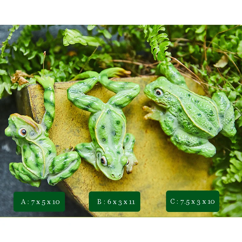 3 Pcs/Set Creative Hanging Climbing Frogs Bonsai Decorative Potted Outdoor Garden Flowerpot Ornaments Home Desk Decor Kids Gift