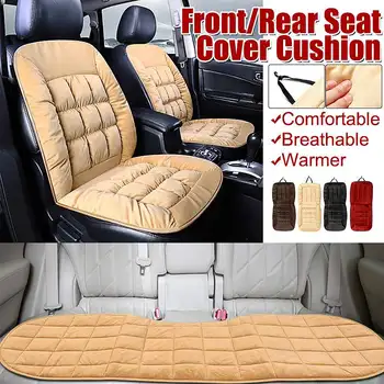 

2PCS Warm Car Seat Cover Universal Winter Plush Cushion Faux Fur Material For Car Seat Protector Mat Car Interior Accessories