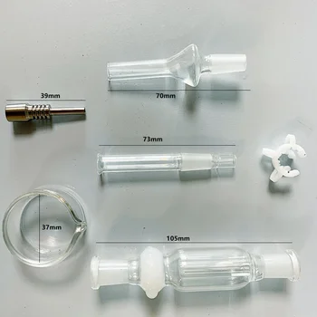 

New Latest Durable Delcate Smoking Glass Pipe with Titanium Nail Tobacco Pipe Smoking Pipes Cigarette Holder Gift Box for Father