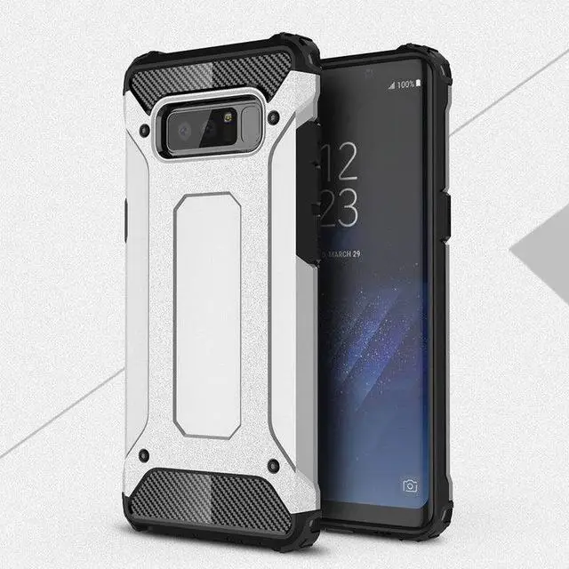 Прочный бронированный чехол для samsung Galaxy J8 J6 J4 J3 A6 плюс S5 S6 Edge Plus S9 S8 S7 для A7 A5 A3 J7 J5 примечание 9 8 5 4 - Цвет: Silver