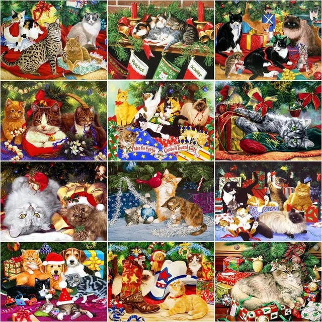 HUACAN Pictures By Number Christmas Tree Kits Home Decor Painting