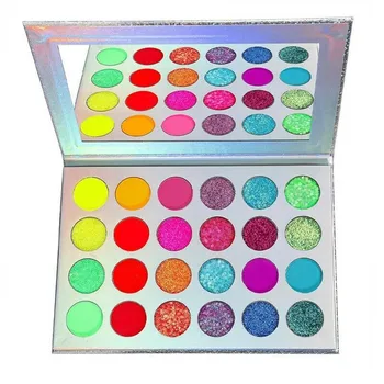 

24 Color Luminous Eyeshadow Palette Colorful Fluorescent Powder Makeup UV Glitter Eyeshadow Tray Flash Eye Shadow
