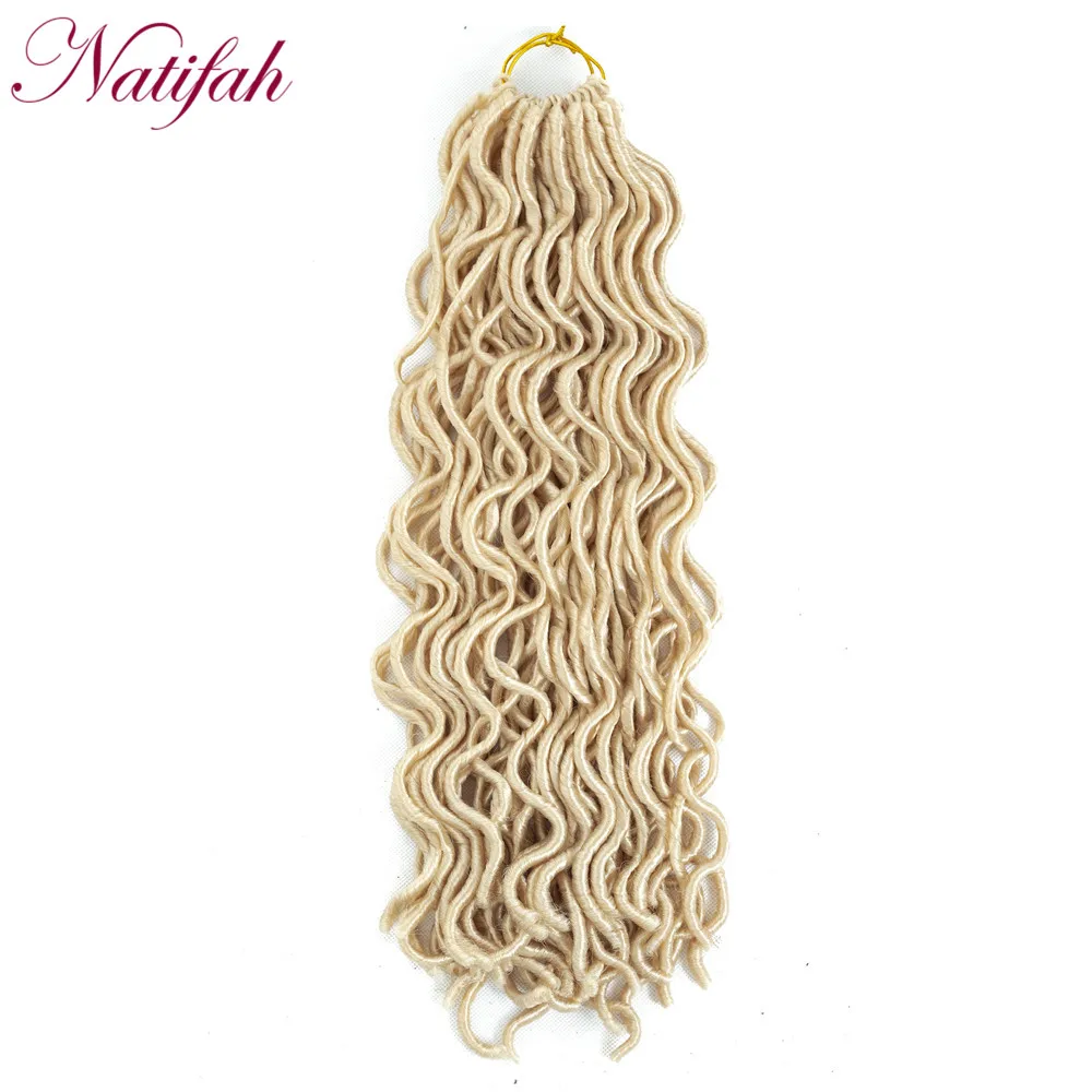 Natifah Faux locs Curly вязанные косички для наращивания волос 20 дюймов вязанные волнистые волосы для женщин - Цвет: #613