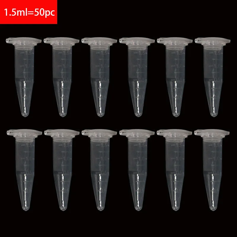 Transparent Plastic Test Tube Centrifuge Management Unit Container Lid for Laboratory Samples School Stationery 1.5 Ml 50 pcs plastic test tubes centrifuge tube