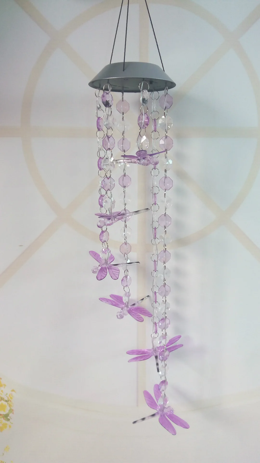 

Solar Wind Chime Solar Color Changing Wind Chime Beads Dragonfly LED Light Solar Garden Lamp