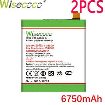 

WISECOCO 2PCS 6750mAh Battery For Blackview BV8000/ BV8000 Pro Mobile Phone Latest Production High Quality Battery+Tracking Code