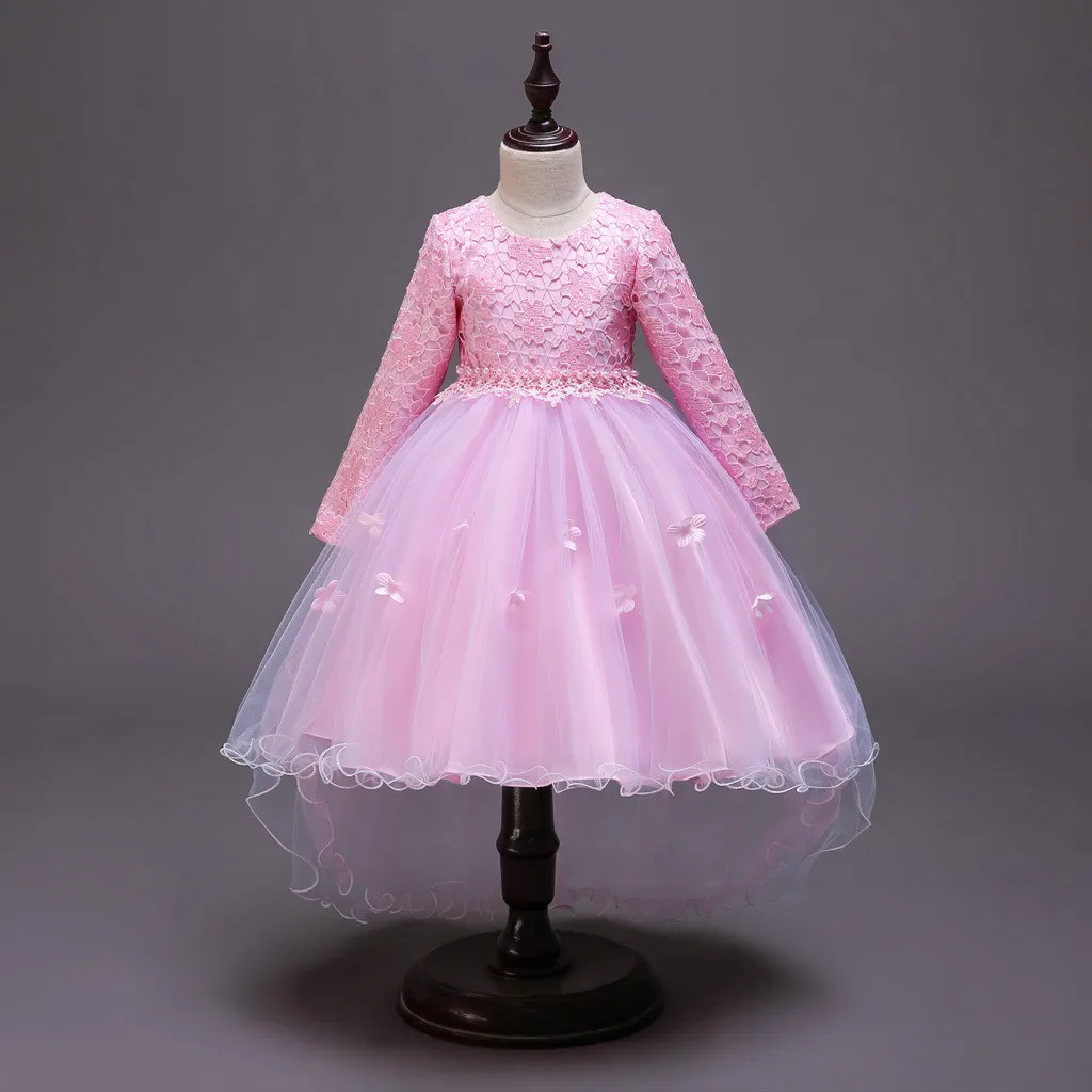 Kids Girls Rainbow Splice Princess Pageant Gown Birthday Party Dresses kids dresses for girls sukienki dla dziewczynek