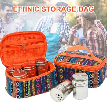

Travel Makeup Bag Tableware Bag Picnic Bag BBQ Spice Condiment Bottles Storage Bag Camping Barbecue Seasoning Bottle Organizer