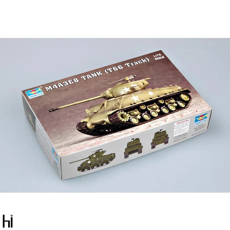Trumpeter 1/72 07225 M4a3e8 Medium Tank (t66 Track) Sherman Plastic