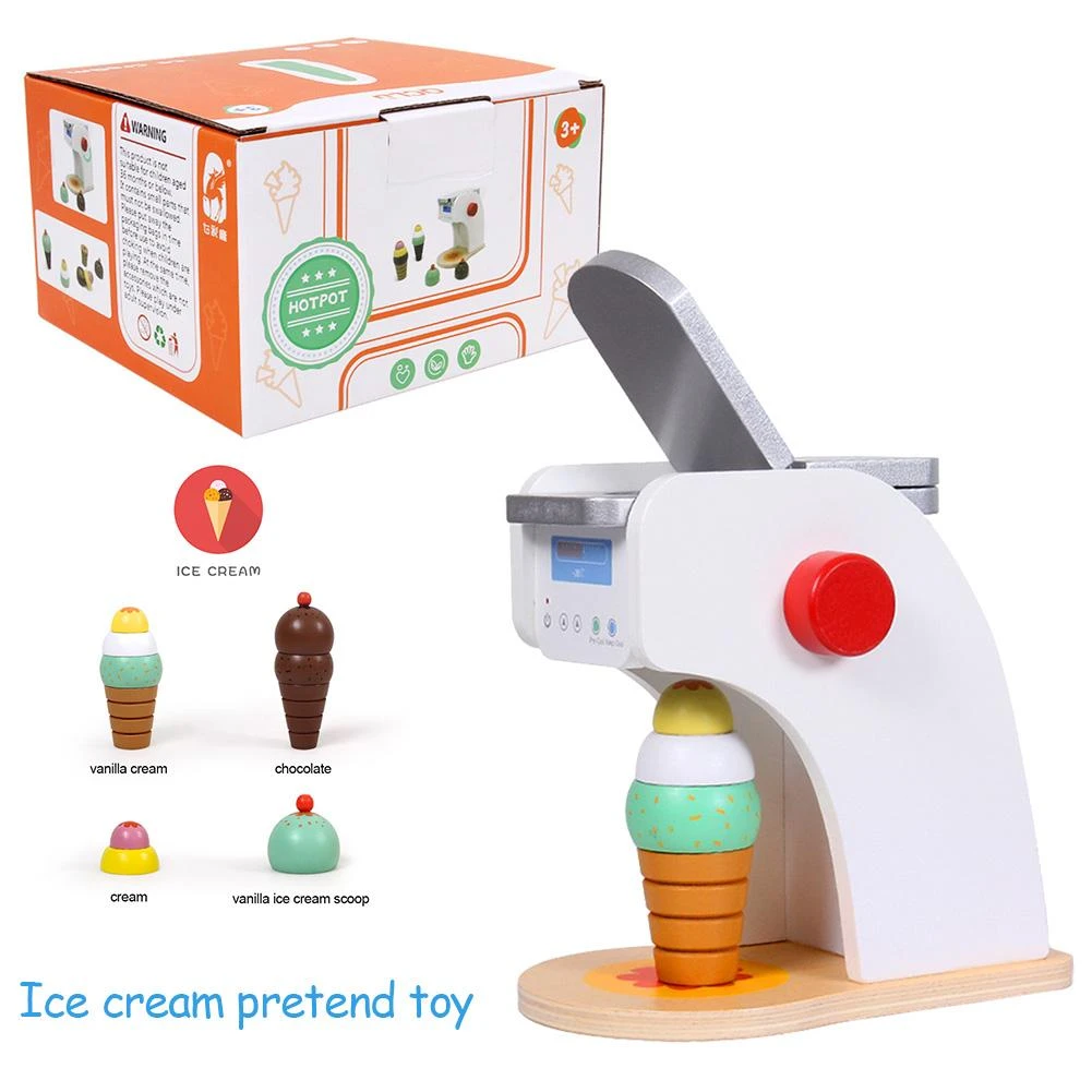 wooden ice cream toy set