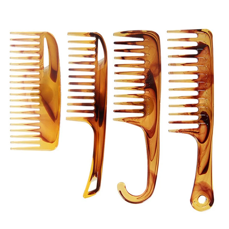 1PCS Wide Tooth Comb Brown Plastic Large Wide Hair Comb Hair Care Styling Tools Comb Tangle Hair Brush Stylist Care Tools