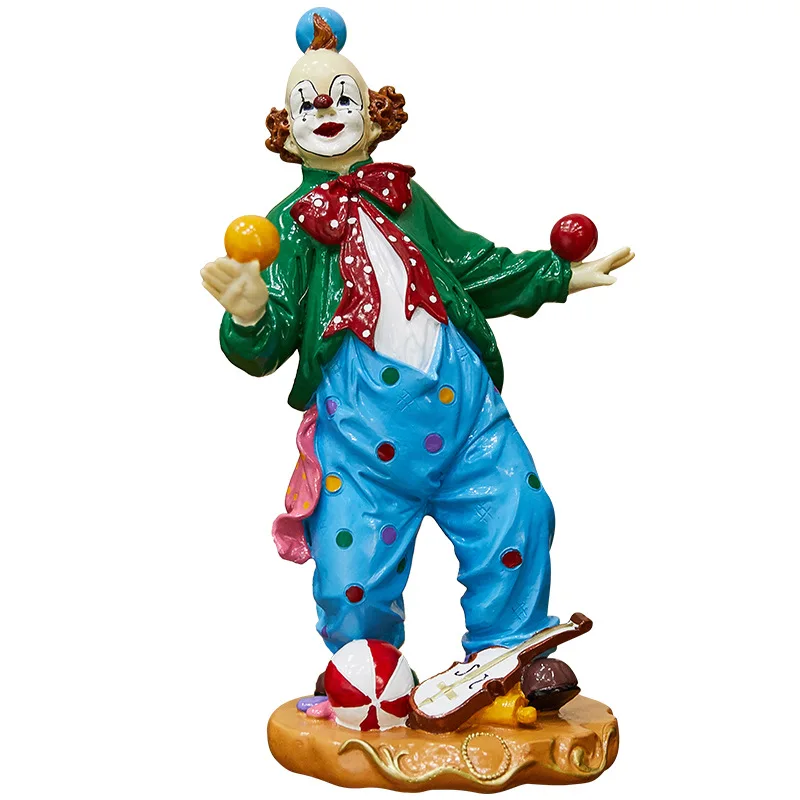 

Creative Circus Clown Decoration Home Ornaments American Retro Living Room TV Cabinet Resin Art&Craft Figurines X3961