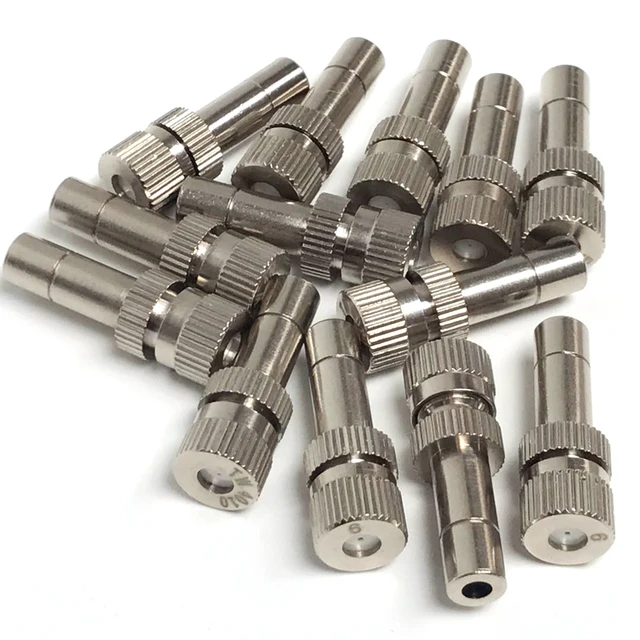 Heman 6 Mm -Es Gyors Toló Fúvókák Nikkeles Ködös Spray -Sprinkler Kerti Fúvóka A Hűtőrendszer Utáni Párhuzamos 1/4 "Hüvelyk