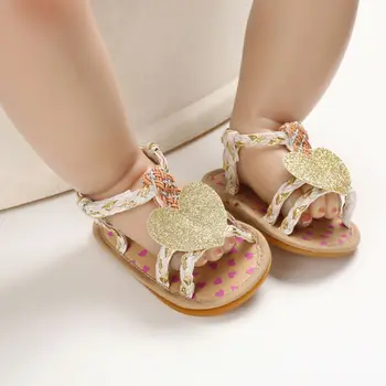 

Newborn Infant Baby Girl Soft Sole Crib Shoes Saddles Solid Glitter Summer Casual Pram Flower Sandals Shoes 11 12 13