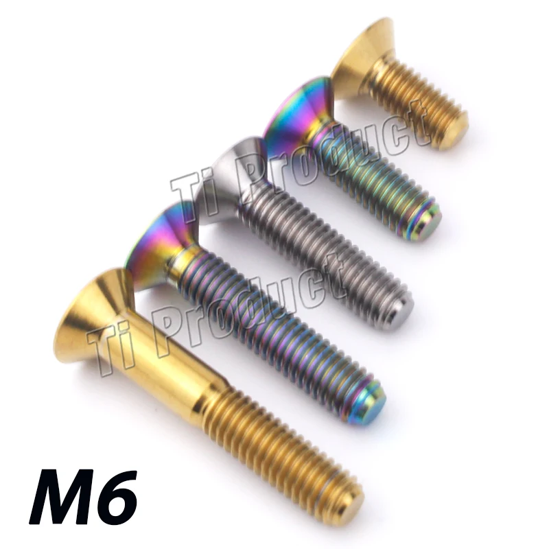 1 шт. титановые болты M6 * 10 15 20 25 30 35 мм шестигранный ключ плоская потайная головка