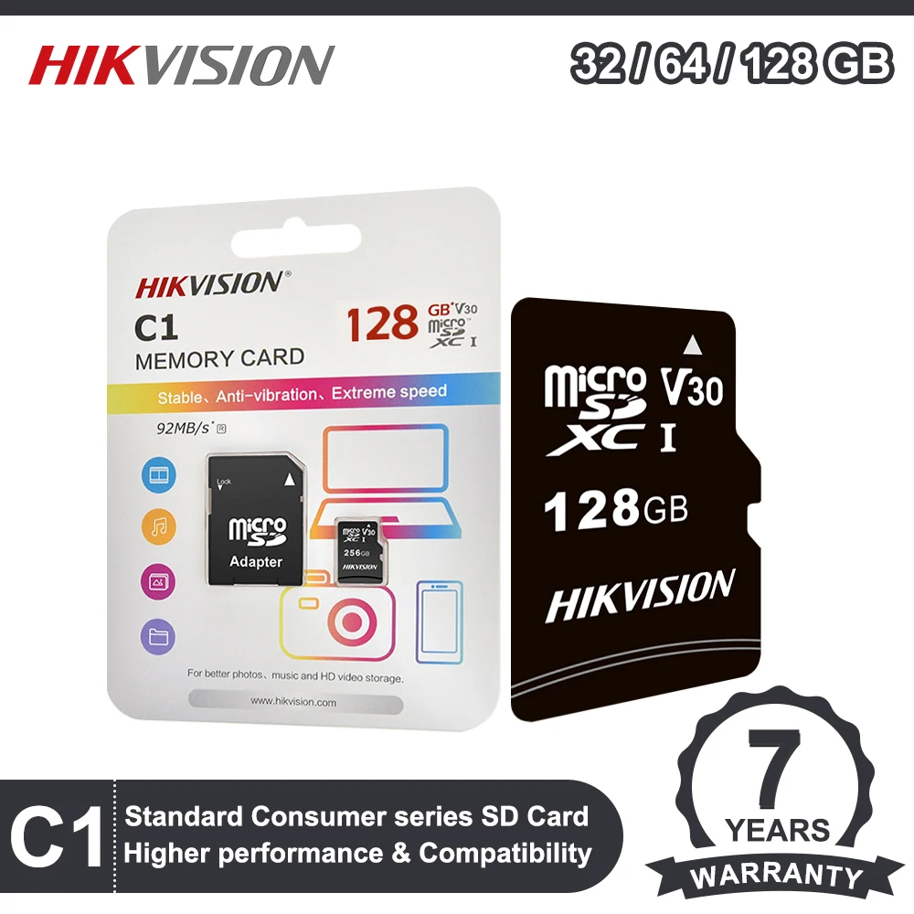 Карта памяти Hikvision Micro 128 Гб 64 ГБ 32 с адаптером карта SD/TF флэш-карта для телефона |