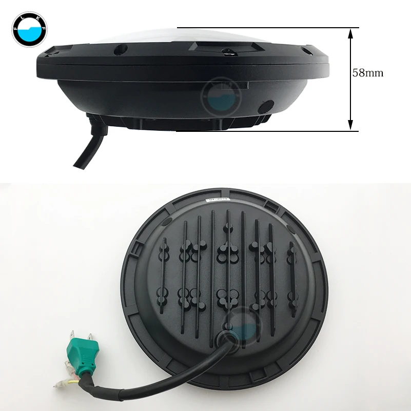 7-дюймовый 60 W DOT SAE E9 мотоцикл фары с углом глаза светодиодные фары 7 дюймов корпус лопасти отделка кольцо