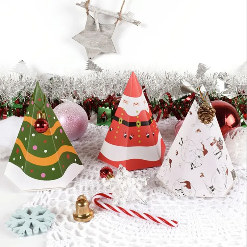 

New christmas Korean version of small gift packaging hexagon box spot wholesale small package folded paper color box custom logo