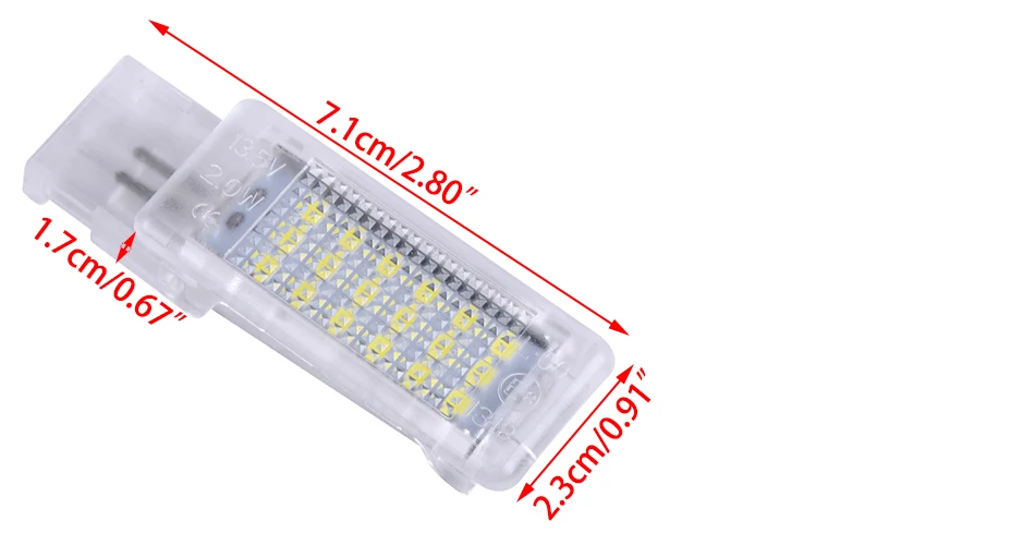 DWCX 2 шт. 2 Pin Белый светодиодный свет для ног лампа подходит для VW Volkswagen Golf 5 6 Jetta Passat Sharan, Touareg Eos Scirocco Alhanmbra