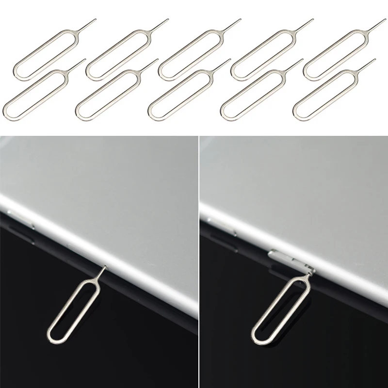 10PCS SIM Card Tray Open Eject Ejector Pin Key for iPhone 11 X 8 7 6 Plus 5 5s Huawei P20 P9 Pro Lite Samsung S8 S9 S6 sim card tool
