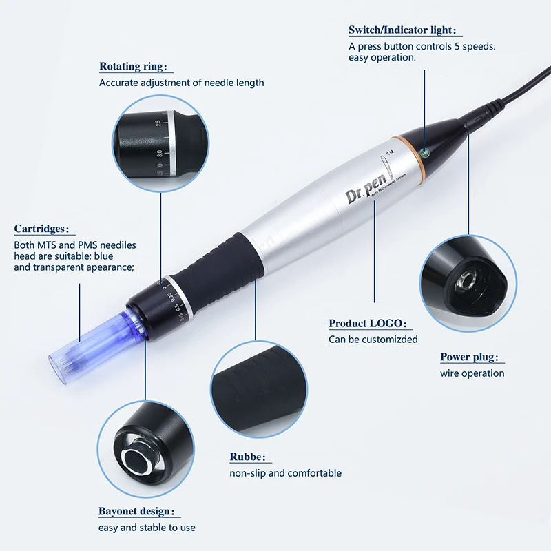 Dr.pen Ultima A1 Wired Professional Derma Pen Micro Needle Roller for Face Skin Care Microneedling Tool Skin Care Device