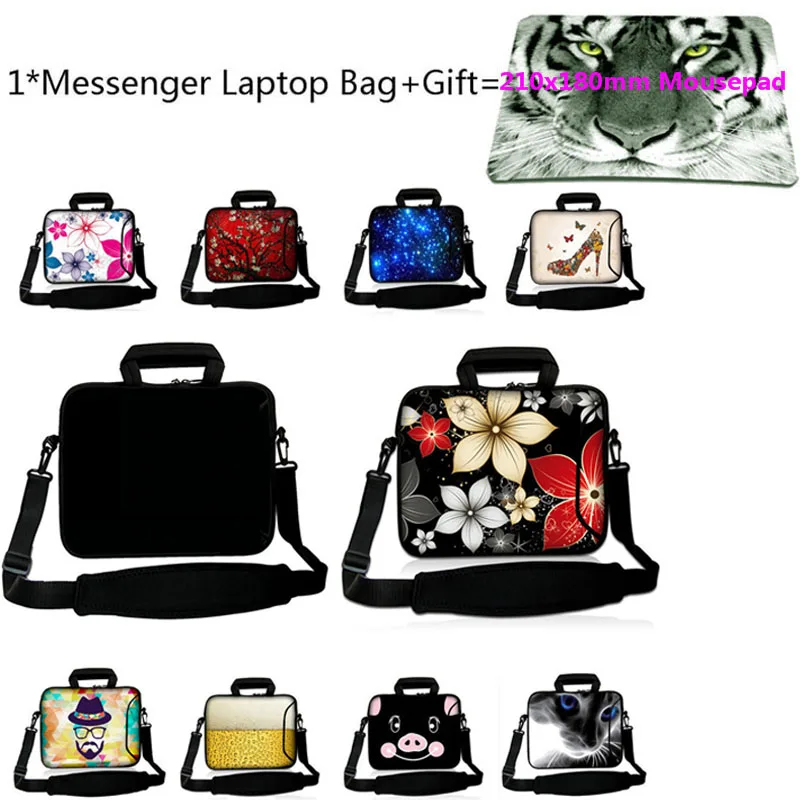 

Tablet PC Shoulder Bag 10 12 13 14 15 17 13.3 15.6 Notebook Cover Case Women Messenger Handbag 17 17.3 Inch Laptop Bag+Mousepad