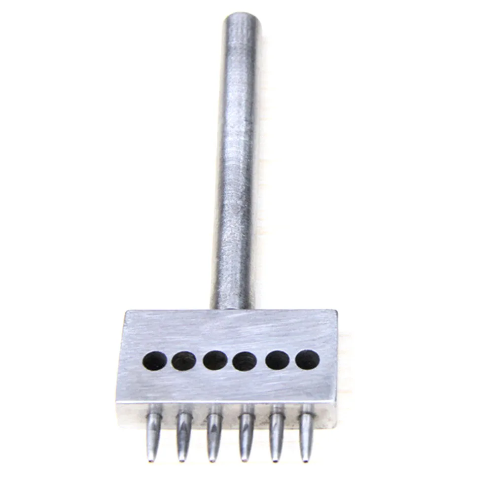 

2/4/6 Prong 1mm Round Row Hole Punch Cutter Leather Craft 4mm Spacing Tool