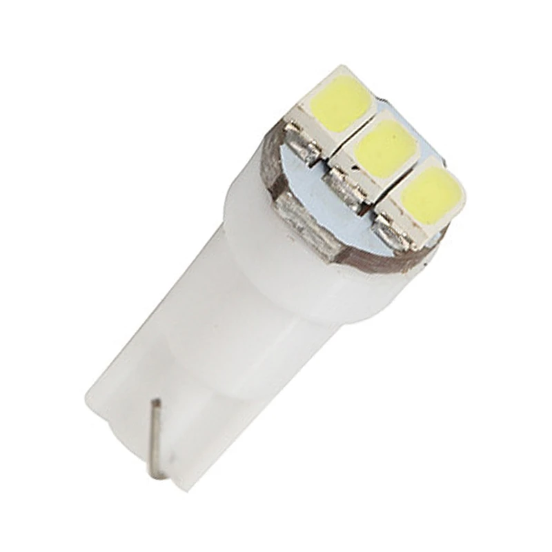 100 x T5 светодиодный 12516 W1.2W лампа для салона автомобиля 3 1206 SMD датчик прибора Авто лампы 12V Атмосфера декоративные лампы