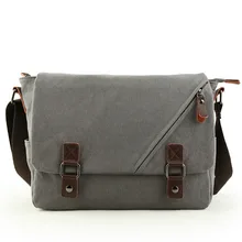 Ougger школьные портфели мальчик сумки на плечо большой серый холст классический консервативный стиль почтальон посылка с молнией для школы