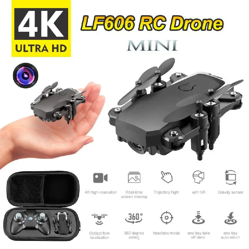 Мини Дрон LF606 складной с камерой 4K Wi Fi FPV 2 4 ГГц| |