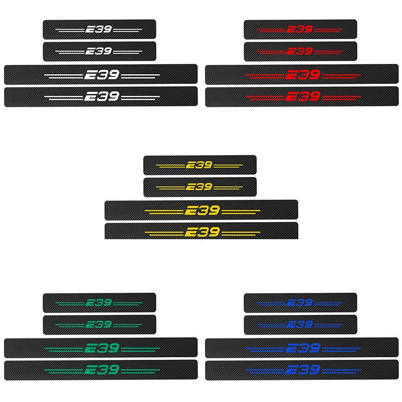 4 шт., декоративные наклейки на пороги автомобиля для BMW E90 E91 E92 E93 E87 E70 E62 E61 E60, автомобильные наклейки s - Название цвета: for E39