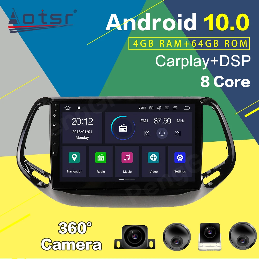 64 Гб PX6 автомобильный мультимедийный плеер для JEEP Commander Android Радио Автомобильная