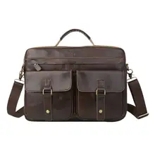 Мужской портфель из натуральной кожи на молнии, Повседневная сумка через плечо, Мужская модная деловая одноцветная сумка, сумки с верхней ручкой