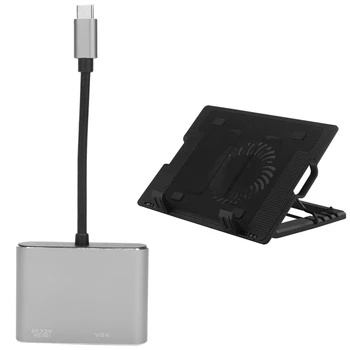 

USB C to Hdmi 4K Vga Adapter USB 3.1 Type C USB-C to Vga Hdmi Video Converters Adaptor & 15.6 Inch Gaming Laptop Cooler