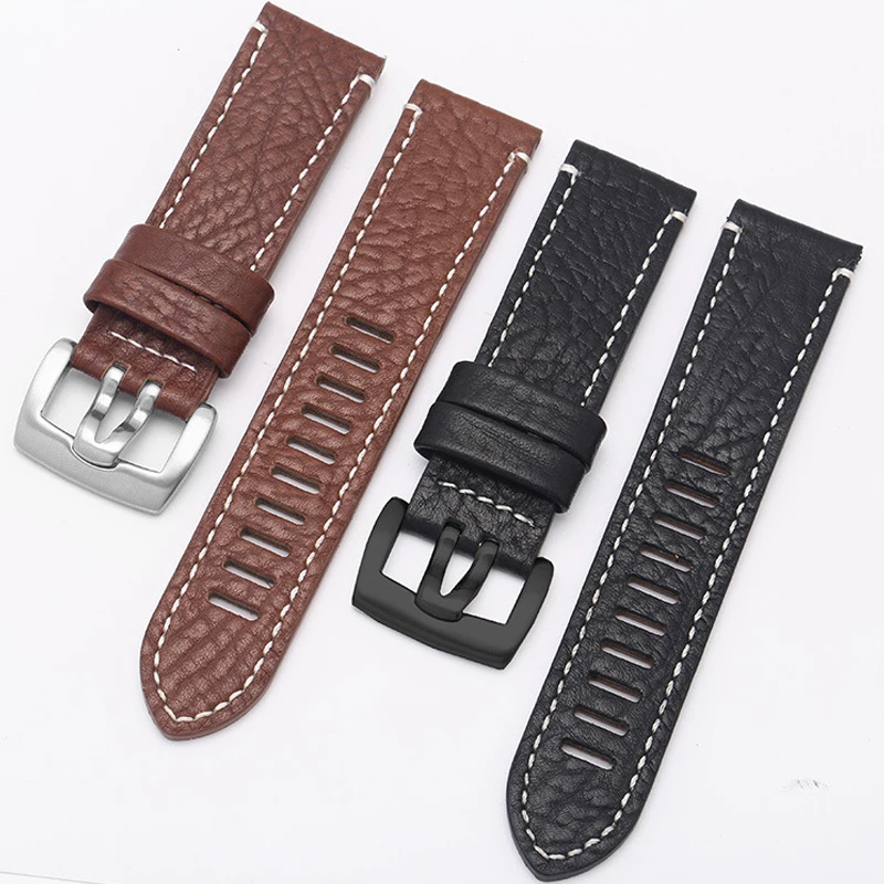 Импортный ремешок для часов 23 мм из натуральной кожи CK DW дизельный Fossil Timex Армани