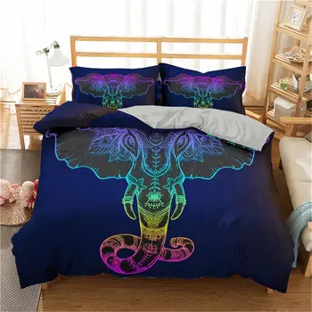 

Boniu 3D Elephant Printed Bedding Cover Luxury Bedding Set Single Queen King Size Duvet Cover Set With Pillowcase For Home