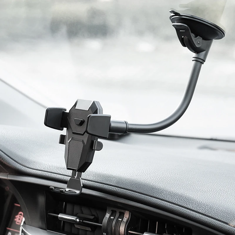 

Windshield Phone Car Mount Bracket Holder Universal Locking Suction Mount Flexible to Any Angle for Mobile Phone Dropshipping