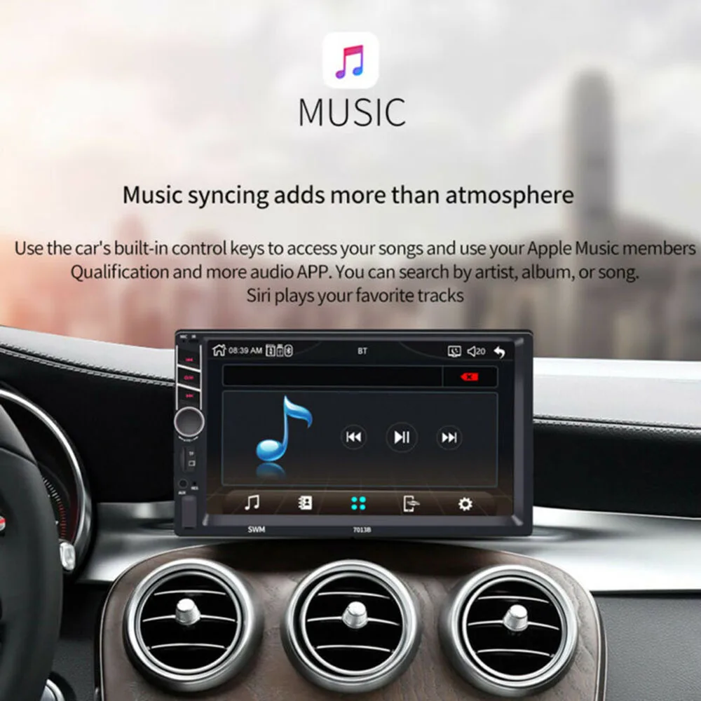 DC 12V автомобильный стерео радио для Apple CarPlay 7," двойной Din Android плеер FM MP5