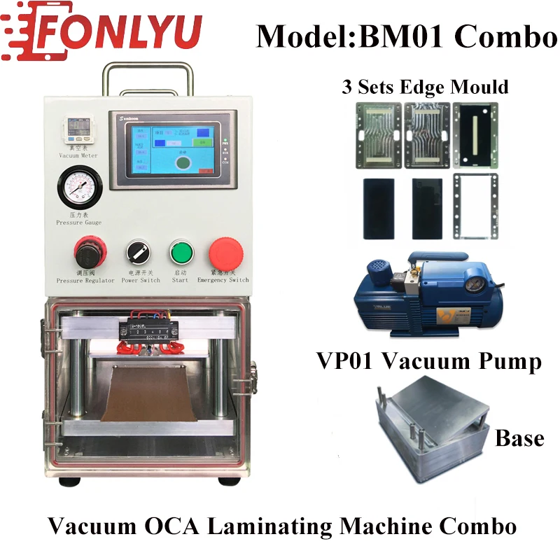 

LCD Display Touch Screen OCA For Iphone Samsung Edge YMJ Laminating Machine Lcd Vacuum Automatic Laminating With Vacuum Pump