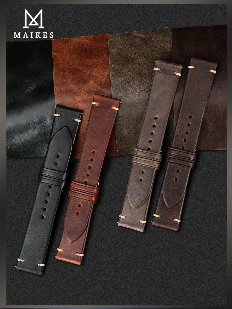 Premium Genuine Leather Quick Release Watch Band Strap