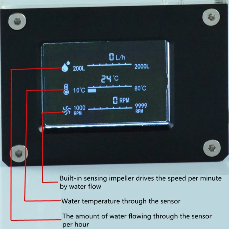 FREEZEMOD PC водяное охлаждение умная скорость потока воды Обнаружение температуры двойной G1/4 внутренняя резьба жидкокристаллический дисплей LSJ-ZN
